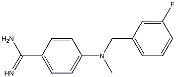 4-{[(3-fluorophenyl)methyl](methyl)amino}benzene-1-carboximidamide Struktur