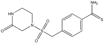 4-{[(3-oxopiperazine-1-)sulfonyl]methyl}benzene-1-carbothioamide Struktur