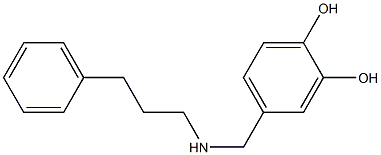 4-{[(3-phenylpropyl)amino]methyl}benzene-1,2-diol Struktur