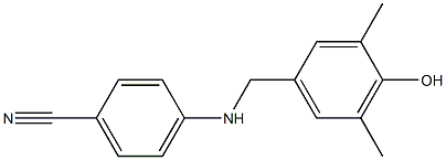 4-{[(4-hydroxy-3,5-dimethylphenyl)methyl]amino}benzonitrile Struktur