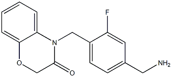 4-{[4-(aminomethyl)-2-fluorophenyl]methyl}-3,4-dihydro-2H-1,4-benzoxazin-3-one Struktur