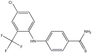 4-{[4-chloro-2-(trifluoromethyl)phenyl]amino}benzene-1-carbothioamide Struktur