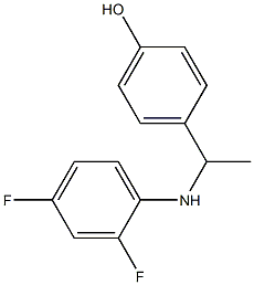 4-{1-[(2,4-difluorophenyl)amino]ethyl}phenol Struktur