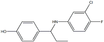 4-{1-[(3-chloro-4-fluorophenyl)amino]propyl}phenol Struktur