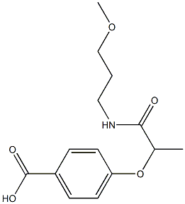 4-{1-[(3-methoxypropyl)carbamoyl]ethoxy}benzoic acid Struktur