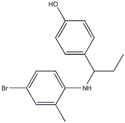 4-{1-[(4-bromo-2-methylphenyl)amino]propyl}phenol Struktur