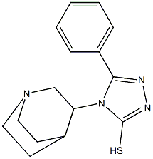 4-{1-azabicyclo[2.2.2]octan-3-yl}-5-phenyl-4H-1,2,4-triazole-3-thiol Struktur