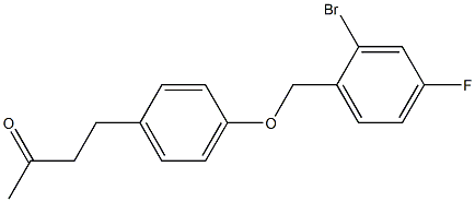 4-{4-[(2-bromo-4-fluorophenyl)methoxy]phenyl}butan-2-one Struktur