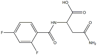 4-amino-2-[(2,4-difluorobenzoyl)amino]-4-oxobutanoic acid Struktur