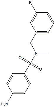 4-amino-N-[(3-fluorophenyl)methyl]-N-methylbenzene-1-sulfonamide Struktur