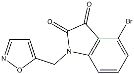 4-bromo-1-(1,2-oxazol-5-ylmethyl)-2,3-dihydro-1H-indole-2,3-dione Struktur