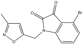 4-bromo-1-[(3-methyl-1,2-oxazol-5-yl)methyl]-2,3-dihydro-1H-indole-2,3-dione Struktur