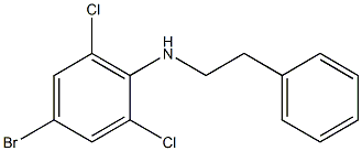 4-bromo-2,6-dichloro-N-(2-phenylethyl)aniline Struktur