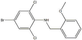 4-bromo-2,6-dichloro-N-[(2-methoxyphenyl)methyl]aniline Struktur