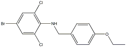 4-bromo-2,6-dichloro-N-[(4-ethoxyphenyl)methyl]aniline Struktur