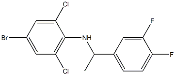 4-bromo-2,6-dichloro-N-[1-(3,4-difluorophenyl)ethyl]aniline Struktur