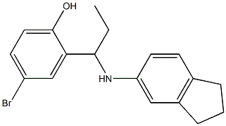 4-bromo-2-[1-(2,3-dihydro-1H-inden-5-ylamino)propyl]phenol Struktur