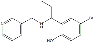 4-bromo-2-{1-[(pyridin-3-ylmethyl)amino]propyl}phenol Struktur