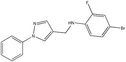 4-bromo-2-fluoro-N-[(1-phenyl-1H-pyrazol-4-yl)methyl]aniline Struktur