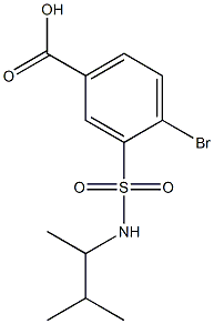 4-bromo-3-[(3-methylbutan-2-yl)sulfamoyl]benzoic acid Struktur