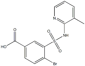 4-bromo-3-[(3-methylpyridin-2-yl)sulfamoyl]benzoic acid Struktur