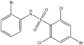 4-bromo-N-(2-bromophenyl)-2,6-dichlorobenzene-1-sulfonamide Struktur