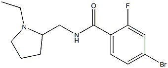 4-bromo-N-[(1-ethylpyrrolidin-2-yl)methyl]-2-fluorobenzamide Struktur