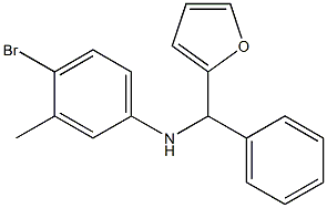 4-bromo-N-[furan-2-yl(phenyl)methyl]-3-methylaniline Struktur