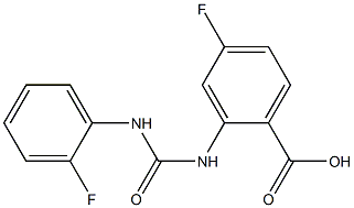 4-fluoro-2-({[(2-fluorophenyl)amino]carbonyl}amino)benzoic acid Struktur