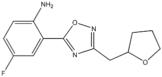 4-fluoro-2-[3-(oxolan-2-ylmethyl)-1,2,4-oxadiazol-5-yl]aniline Struktur