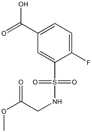 4-fluoro-3-[(2-methoxy-2-oxoethyl)sulfamoyl]benzoic acid Struktur