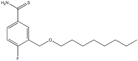 4-fluoro-3-[(octyloxy)methyl]benzene-1-carbothioamide Struktur