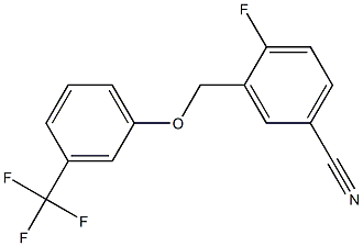 4-fluoro-3-[3-(trifluoromethyl)phenoxymethyl]benzonitrile Struktur