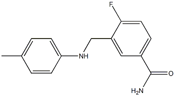 4-fluoro-3-{[(4-methylphenyl)amino]methyl}benzamide Struktur