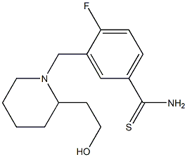 4-fluoro-3-{[2-(2-hydroxyethyl)piperidin-1-yl]methyl}benzenecarbothioamide Struktur