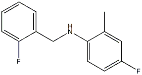 4-fluoro-N-[(2-fluorophenyl)methyl]-2-methylaniline Struktur