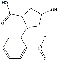 4-hydroxy-1-(2-nitrophenyl)pyrrolidine-2-carboxylic acid Struktur