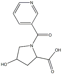 4-hydroxy-1-(pyridin-3-ylcarbonyl)pyrrolidine-2-carboxylic acid Struktur