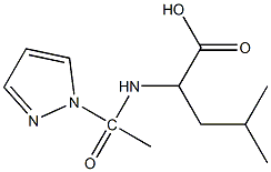 4-methyl-2-[1-(1H-pyrazol-1-yl)acetamido]pentanoic acid Struktur