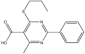 4-methyl-2-phenyl-6-(propylthio)pyrimidine-5-carboxylic acid Struktur