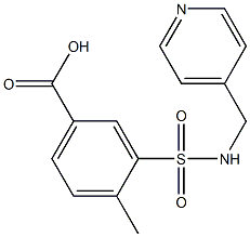 4-methyl-3-[(pyridin-4-ylmethyl)sulfamoyl]benzoic acid Struktur