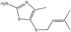 4-methyl-5-[(3-methylbut-2-enyl)thio]-1,3-thiazol-2-amine Struktur