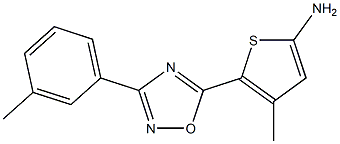 4-methyl-5-[3-(3-methylphenyl)-1,2,4-oxadiazol-5-yl]thiophen-2-amine Struktur