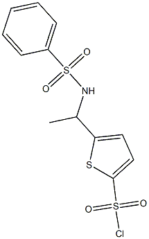 5-(1-benzenesulfonamidoethyl)thiophene-2-sulfonyl chloride Struktur