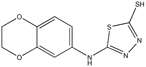 5-(2,3-dihydro-1,4-benzodioxin-6-ylamino)-1,3,4-thiadiazole-2-thiol Struktur