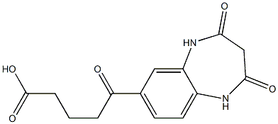 5-(2,4-dioxo-2,3,4,5-tetrahydro-1H-1,5-benzodiazepin-7-yl)-5-oxopentanoic acid Struktur