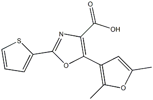 5-(2,5-dimethylfuran-3-yl)-2-(thiophen-2-yl)-1,3-oxazole-4-carboxylic acid Struktur