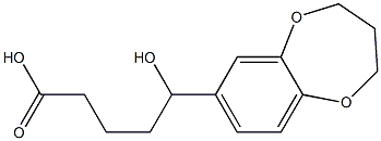 5-(3,4-dihydro-2H-1,5-benzodioxepin-7-yl)-5-hydroxypentanoic acid Struktur