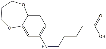 5-(3,4-dihydro-2H-1,5-benzodioxepin-7-ylamino)pentanoic acid Struktur