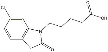 5-(6-chloro-2-oxo-2,3-dihydro-1H-indol-1-yl)pentanoic acid Struktur